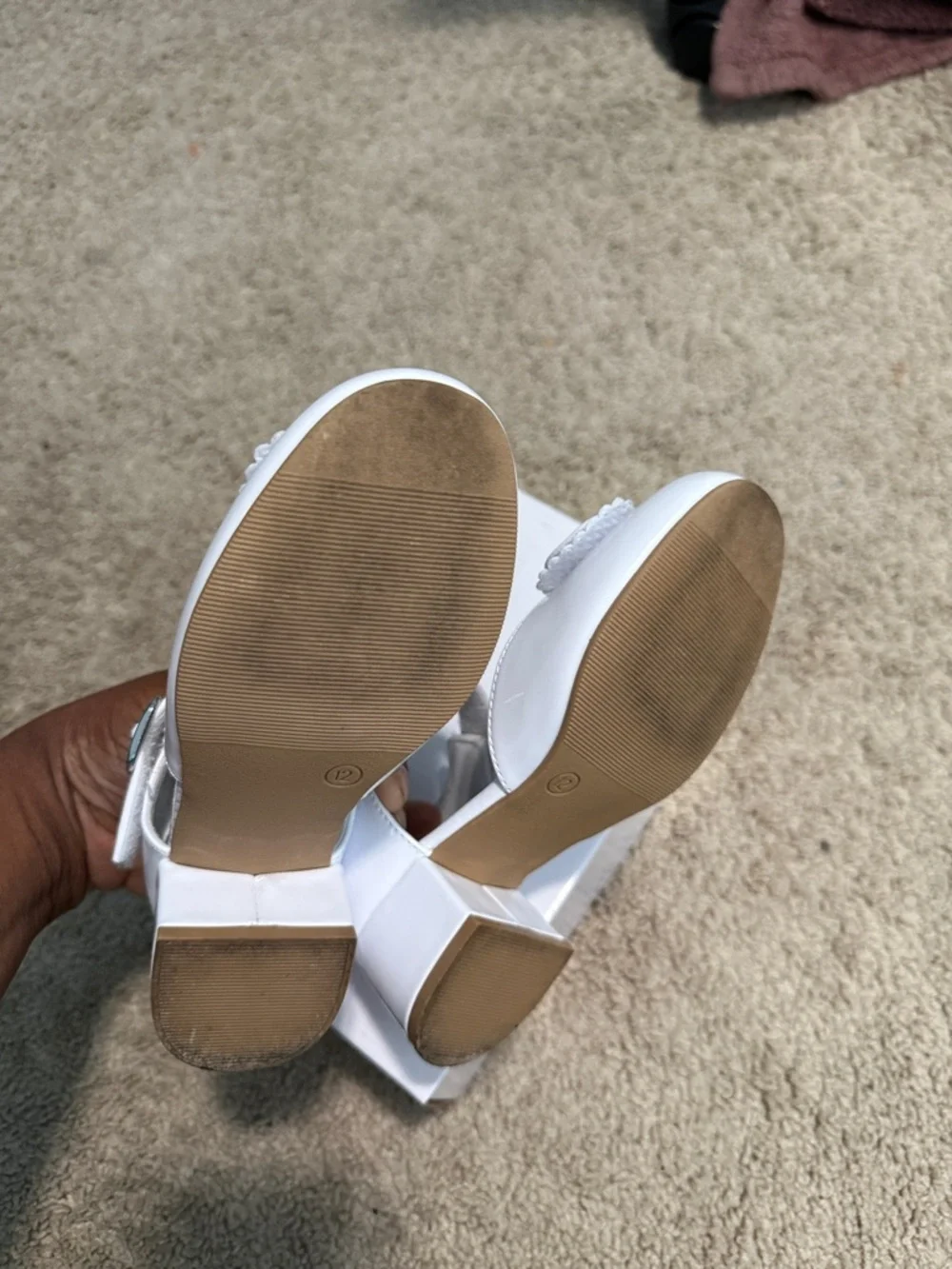 Rachel Shoes White Patent Mary Jane Dress Shoes with Heart Bow
